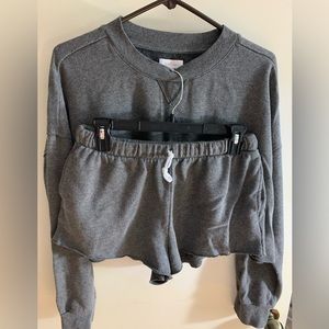 Two Piece Crop Sweater & Shorts
